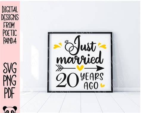 Just Married 20 Years Ago Svg Png Pdf 20th Wedding Etsy