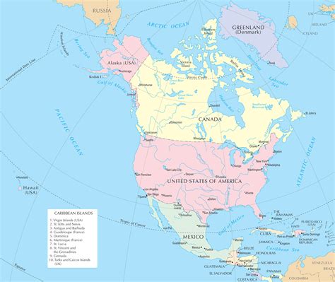General Reference Map North America - MapSof.net