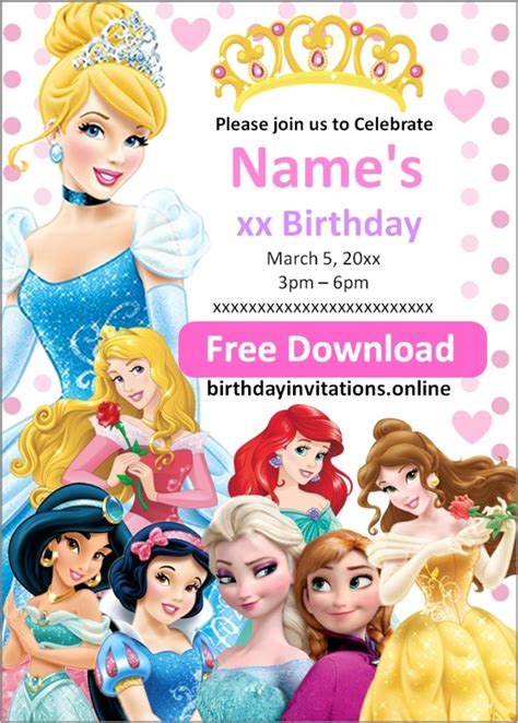 Disney Princesses Birthday Parade Invitation Ph