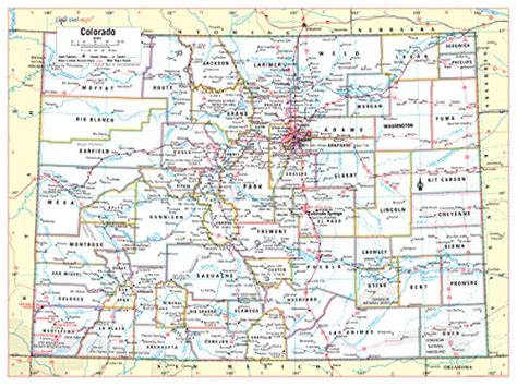 Cool Owl Maps Colorado State Wall Map Poster Rolled 32x24 Laminated
