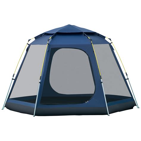 Outsunny 6 Person Pop Up Camping Tent With Weatherproof Rain Cover