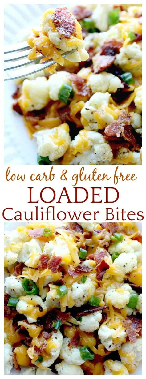 Cook at 400° for 10 minutes. Loaded Cauliflower Bites - an easy low carb alternative to potato skins! Covered in cheese and ...