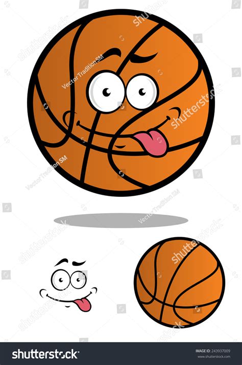 Funny Cartooned Basketball Ball Isolated On Stock Vector Royalty Free