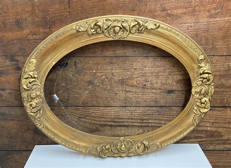 Beautiful Antique Large Wood Ornate Oval Frame Gold Gilt Etsy