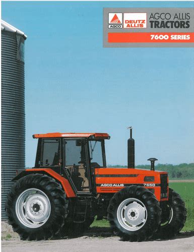 Agco Deutz Allis 7600 Tractor Series 7600 7630 7650 Brochure