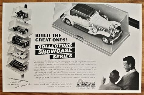Vintage 1966 Renwal Collectors Showcase Series Model Car Advertisement
