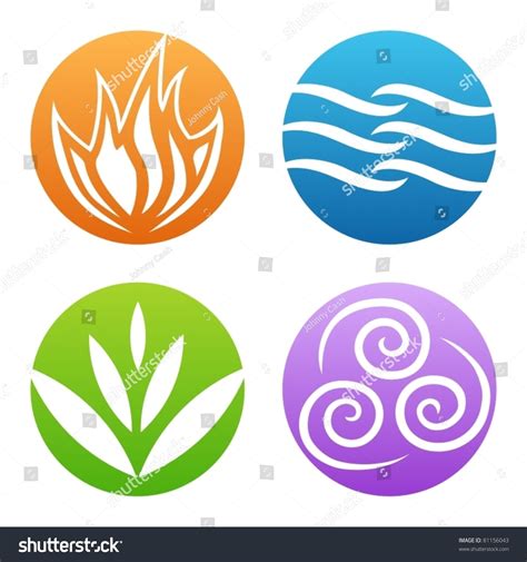 Vector Symbols Of Four Elements Of Nature 81156043 Shutterstock