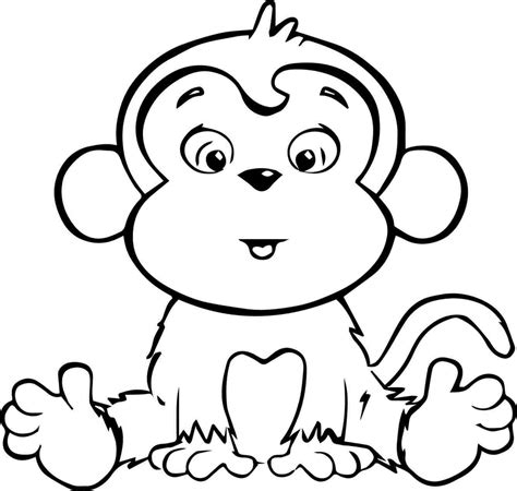 Cute Monkey Drawing At Explore Collection Of Cute
