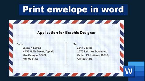 How To Make Envelope Format And Print In Microsoft Word