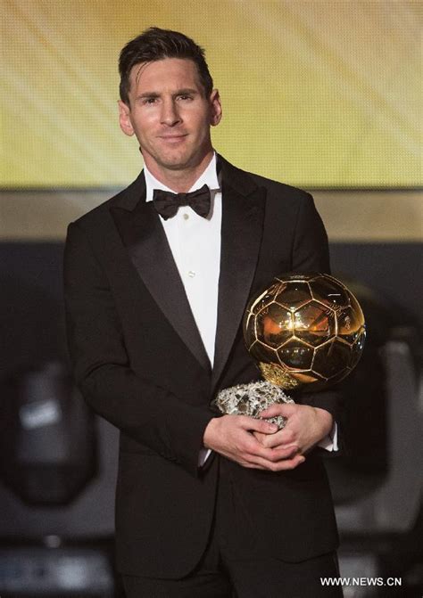 The ballon d'or is the most prestigious individual award in football. FIFA : Lionel Messi remporte le Ballon d'Or 2015_French ...