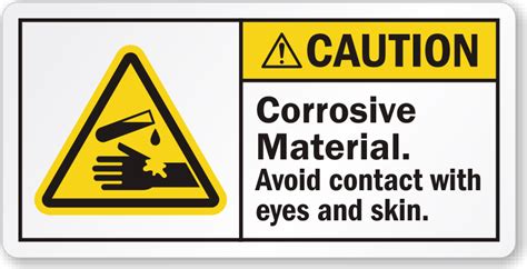 Caution Corrosive Material Avoid Contact Label Sku Lb 2322