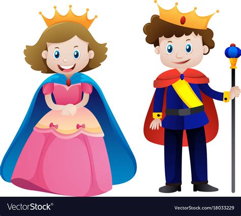 King And Queen On White Background Royalty Free Vector Image