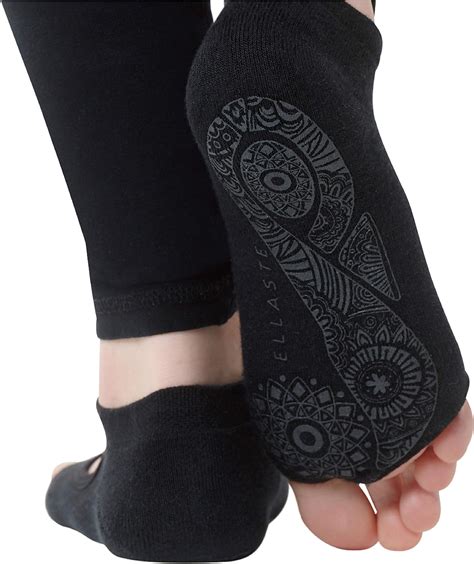 Amazon Com Ellaste Toeless Yoga Socks Non Slip Open Toe Sock With Anti Skid Grip For Yoga
