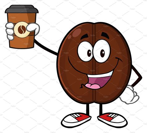 Cute Coffee Bean Character Photoshop Graphics ~ Creative Market