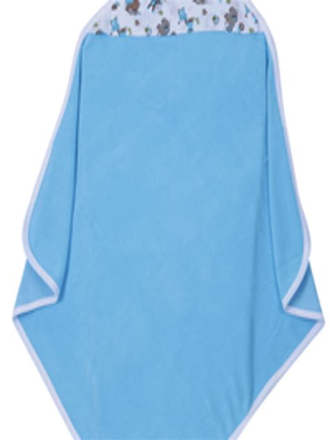 Buy My Milestones Unisex Infant Blue Printed 380 Gsm Hooded Bath Towel