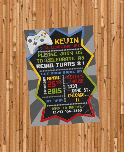 Video Game Themed Printable Birthday Invitation By Invitesdottiff With