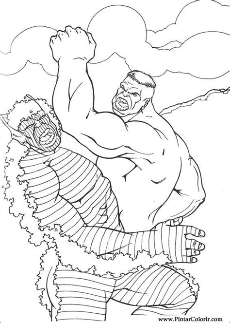 Desenhos Para Pintar e Colorir Hulk Imprimir Desenho 064