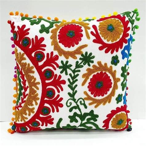 indian handmade suzani cushion cover suzani pillow cover mexican cushion cover bohemian suzani