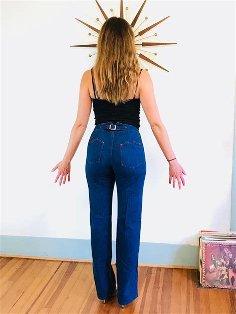 Vintage 70s Jeans Super High Waisted Montgomery Ward Tight Disco