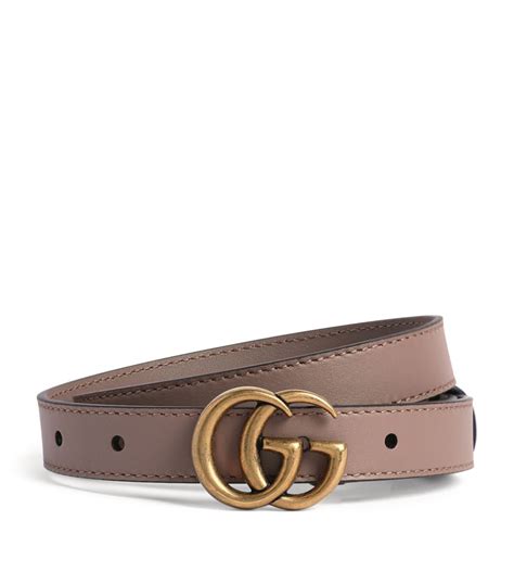 Womens Gucci Pink Leather Mini Marmont Belt Size 65 Harrods Uk