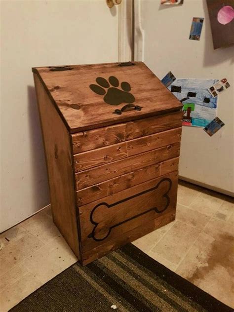 It should be double wrapped, though. Large Wooden dog food storage container, dog food bin, pet ...