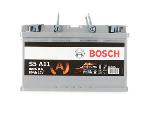 0 092 S5a 110 Bosch S5 S5 A11 Startbatteri 12v 80ah 800a B13 L4 Agm