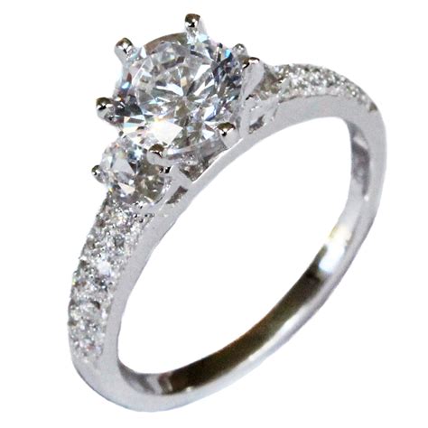 Solitaire Diamond Promise Ring White Cubic Zirconia Beautiful