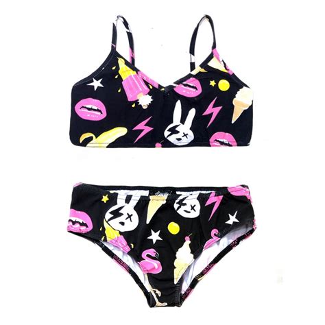 Women Black Underwear Skull Print Punk Rock Harajuku Etsy