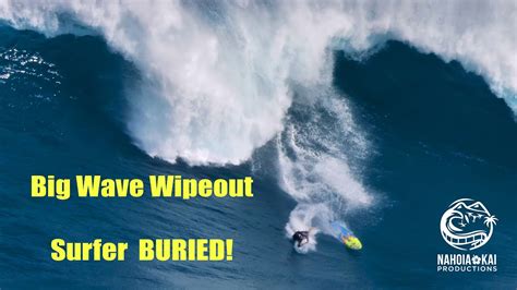 Big Wave Wipeout Surfer Falls Off Surf Board And Gets Buried By A Big