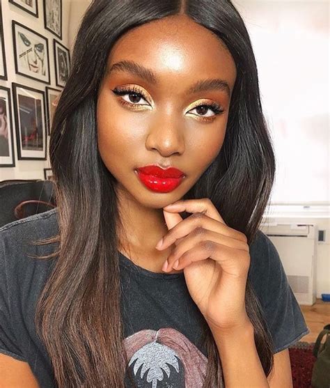 Pin By Linguerenoir On Bold Makeup Red Lipstick Dark Skin Lipstick