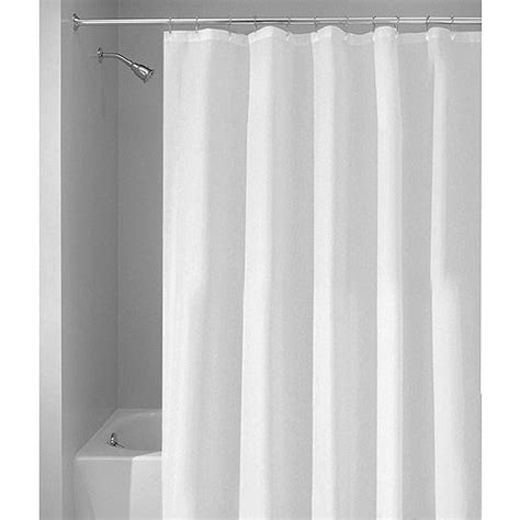 Interdesign 84 Inch Fabric Waterproof Long Shower Curtain Liner White