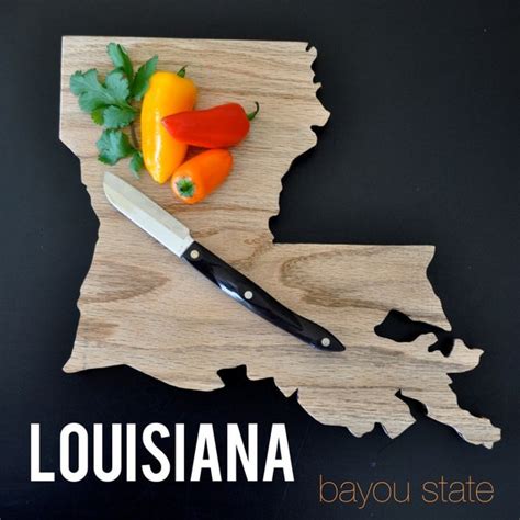 Louisiana State Shaped Cutting Board