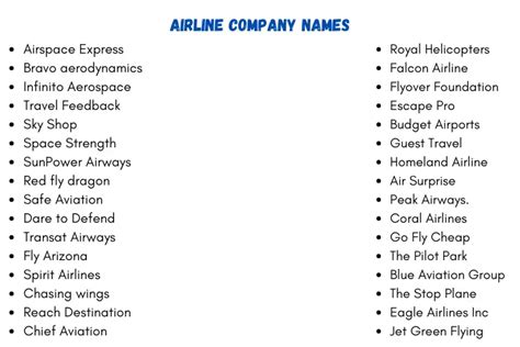 400 Catchy Airline Company Names Ideas