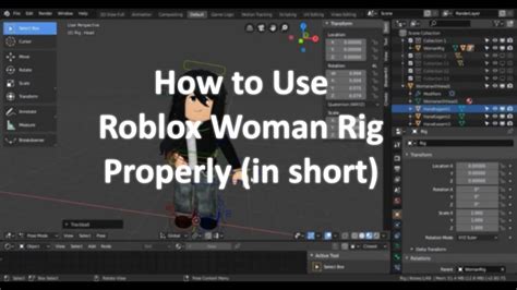How To Use A Roblox Woman Rig Properly Roblox Blender Tutorial Youtube