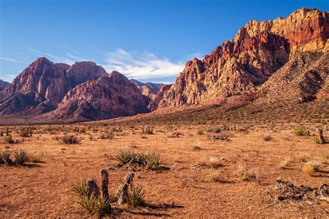 Usa Sky Desert Mountains Rocks Nevada Sunny Dry Red Rock Canyon