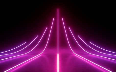 3d Render Abstract Minimal Background Glowing Lines Arrow