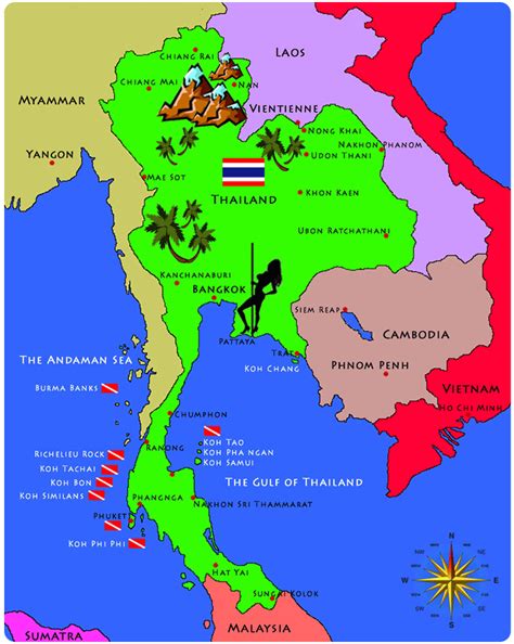 Thailand Map Tourist Attractions Travelsfinderscom
