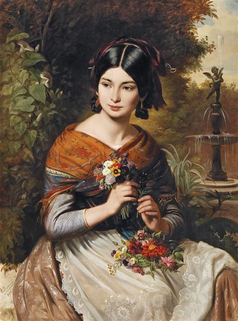 Jozsef Borsos 1821 883 — Girl With Flowers 1856 1315x1772 Renaissance Art Paintings