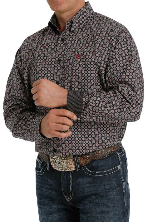 cinch mens medallion button down western shirt saddleworld ipswich