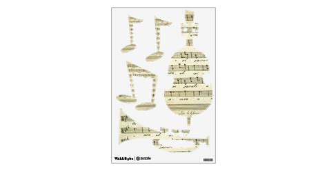 Vintage Sheet Music Antique Musical Score 1810 Wall Sticker Zazzle
