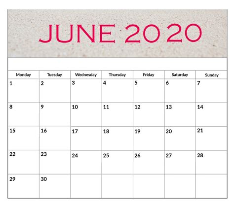Print A Calendar June 2020 Calendar Printables Free Templates