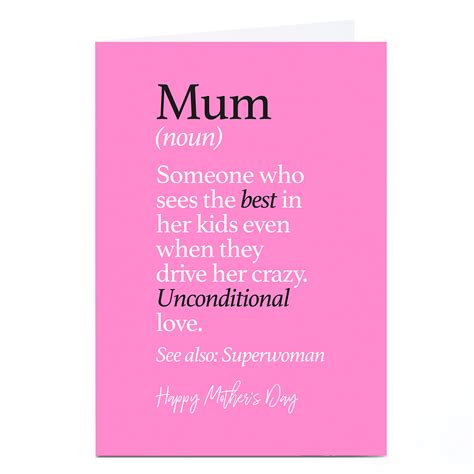 Buy Personalised Punk Mothers Day Card Mum Definition For Gbp 229 Card Factory Uk