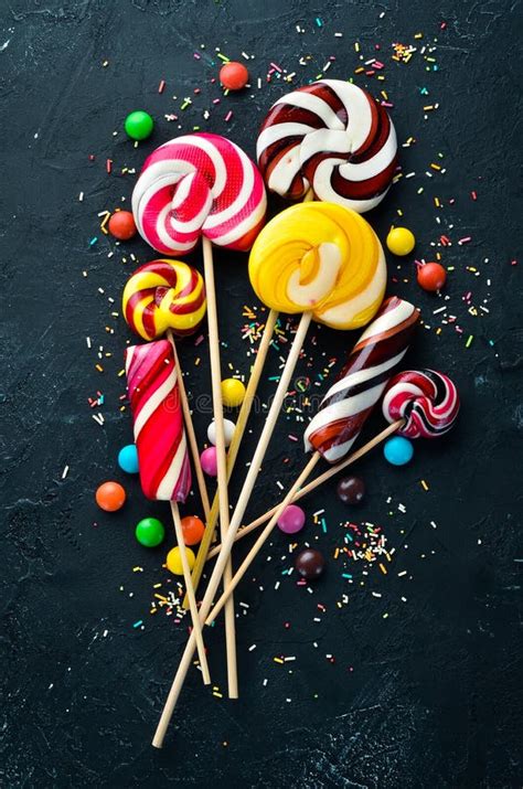 Colorful Candies And Lollipops Stock Photo Image Of Candies