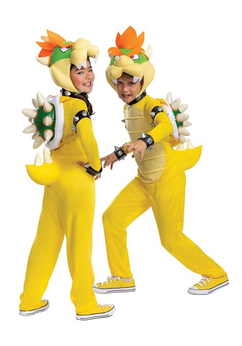 Super Mario Brothers Bowser Deluxe Costume For Kids Video Game Costumes