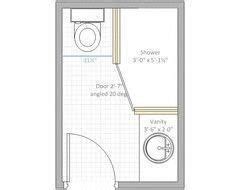 The rectangular layout of the 5x7 bathroom calls for ensuring that the arrangement of the room allows comfortable access to the basin, toilet and shower the toilet design plan will depend in no small extent on the position of the bathroom door since it will open inward and should not obstruct access. 4 x 6 bathroom layout - Google శోధన #bathroomdesign5x6 # ...