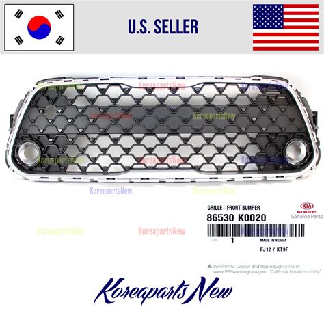 Grille Front Bumper Lower 86530k0020 For Fog Light ⭐genuine⭐ Kia Soul