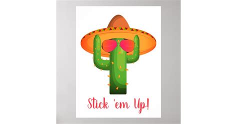 Funny Saguaro Cactus Western Theme Custom Poster Zazzle