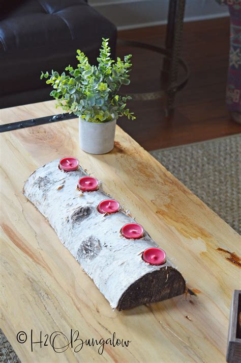 A fallen birch log look. DIY Birch Log Candle Holder - H20Bungalow