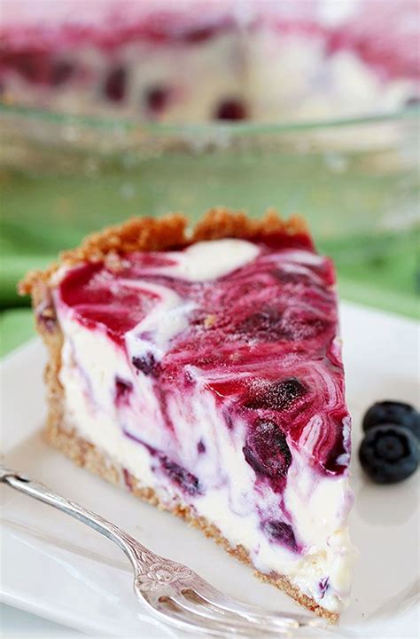 Very Berry Frozen Cream Pie A Summer Dessert With Fresh Blueberries