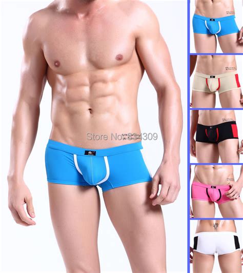 Mens Sexy Boxer Underwear Boxers Breathe Holes Design Low Rise Bulge